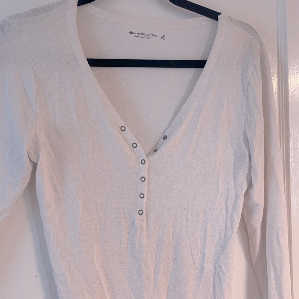 Abercrombie & Fitch Soft A&F Cozy long sleeve button down body suit
